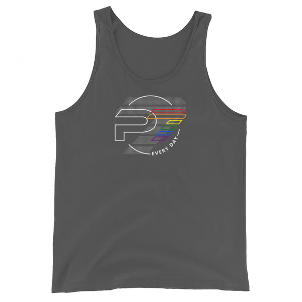 Gay Pride Outline P7 Overlapped Logo Unisex Tank Top