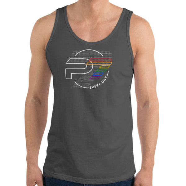 Gay Pride Outline P7 Overlapped Logo Unisex Tank Top