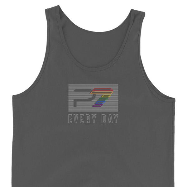 Gay Pride Striped Tank Top P7 Boxed Logo Unisex