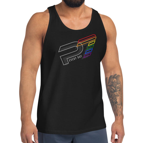 P7 Gay Pride 7 Diagonal Overlapped Logo Unisex Tank Top