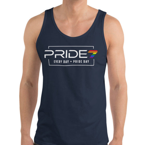 Gay Pride Day is Every Day Horizontal Box Pride 7 Logo Unisex Tank Top