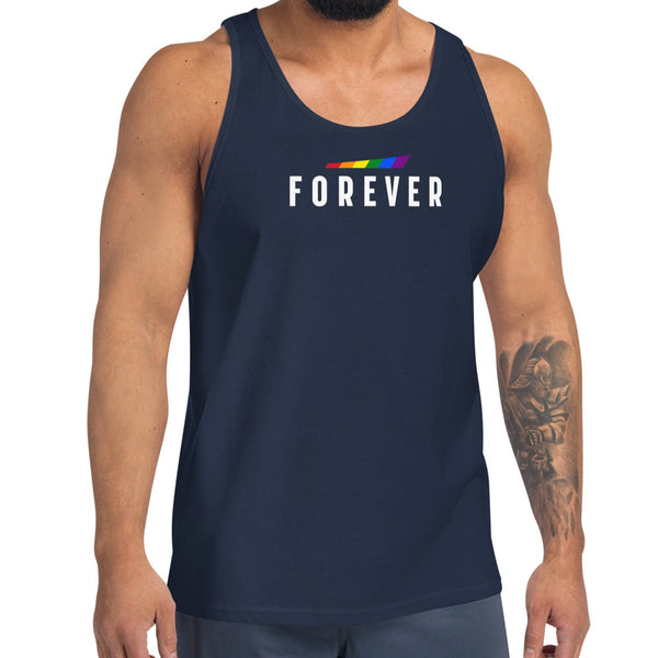Forever Gay Pride Slanted Graphic Unisex Tank Top