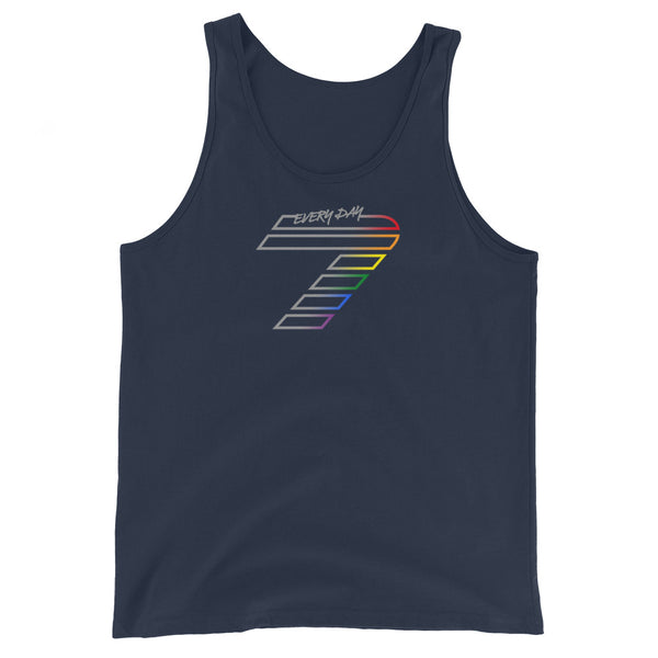 Gay Pride 7 Front Large Seven Rainbow Colors Unisex Tank Top