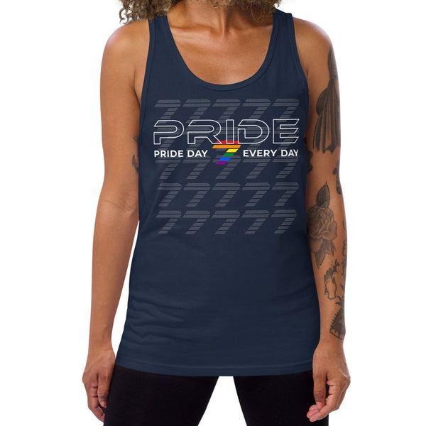 Gay Pride Day is Every Day Repetition Logo Unisex Tank Top
