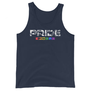 Distressed LGBTQ Pride Tank Top with Rainbow Flag PRIDE7®