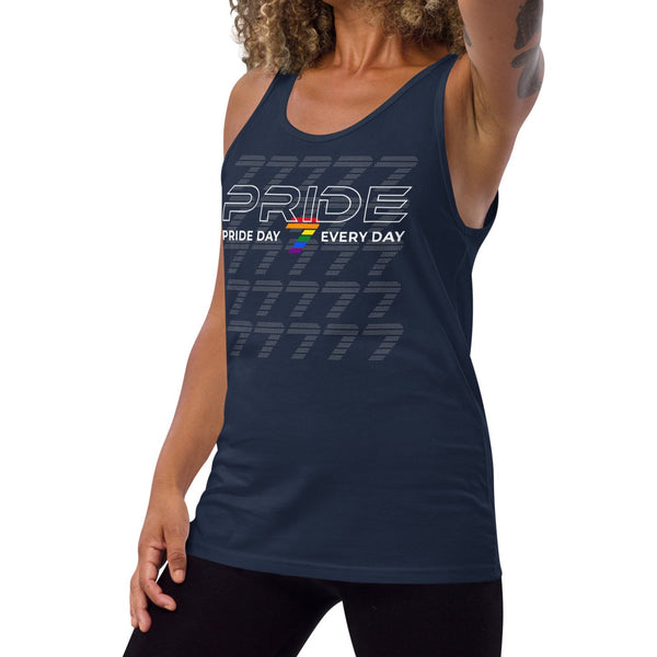 Gay Pride Day is Every Day Repetition Logo Unisex Tank Top