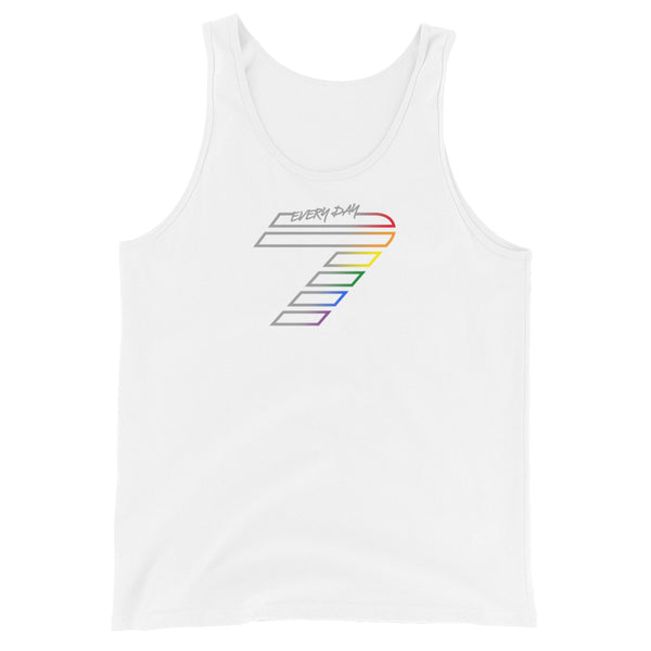 Gay Pride 7 Front Large Seven Rainbow Colors Unisex Tank Top