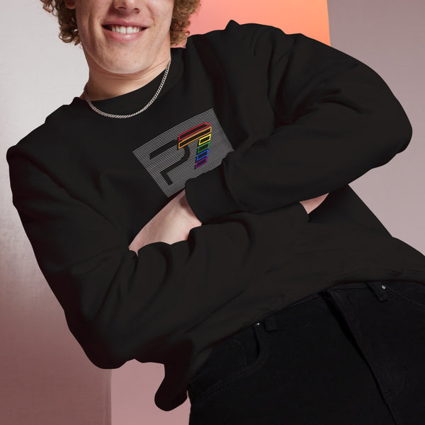 Gay Pride Striped Sweatshirt P7 Boxed Logo Unisex