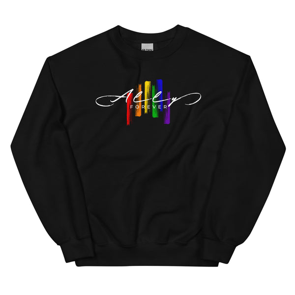 Gay Ally Forever Rainbow Strokes Unisex Sweatshirt