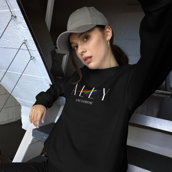 Ally Love Everyone LGBTQ+ Stylish Unisex Sweatshirt