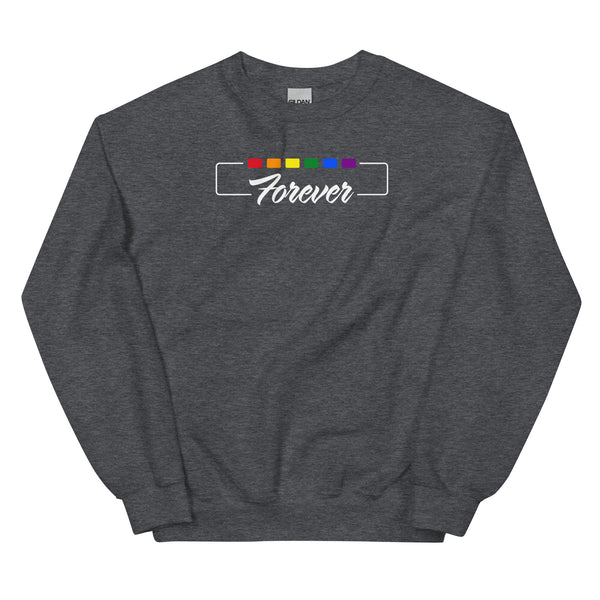 Forever Gay Pride Cursive Boxed Graphic Unisex Sweatshirt