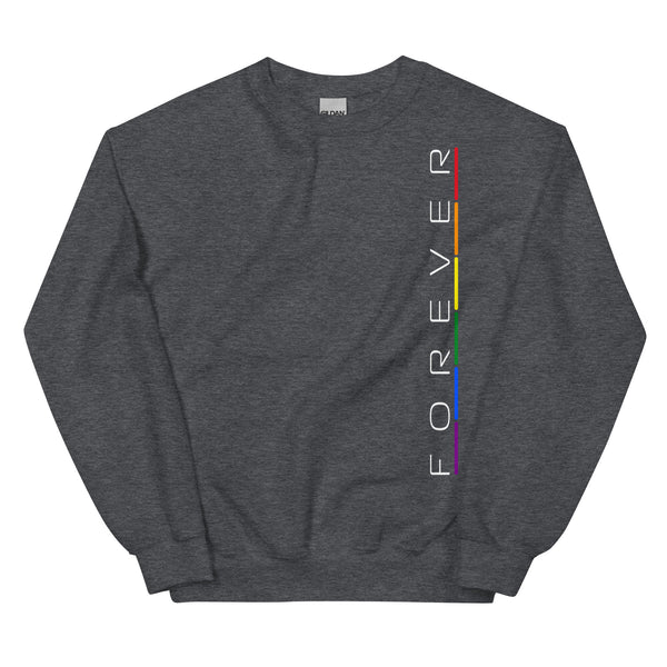 Forever Gay Pride Vertical Thin Stripe Graphic Unisex Sweatshirt