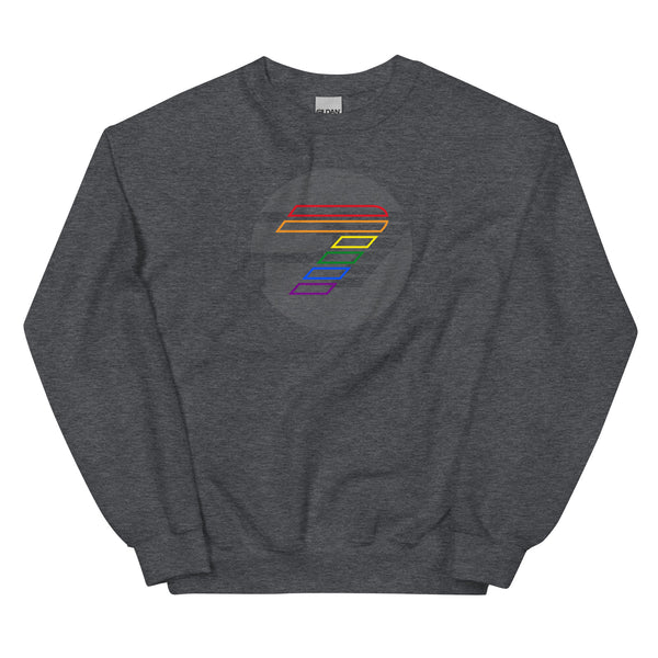 Gay Pride Colors P7 Gray Circle Logo Unisex Sweatshirt