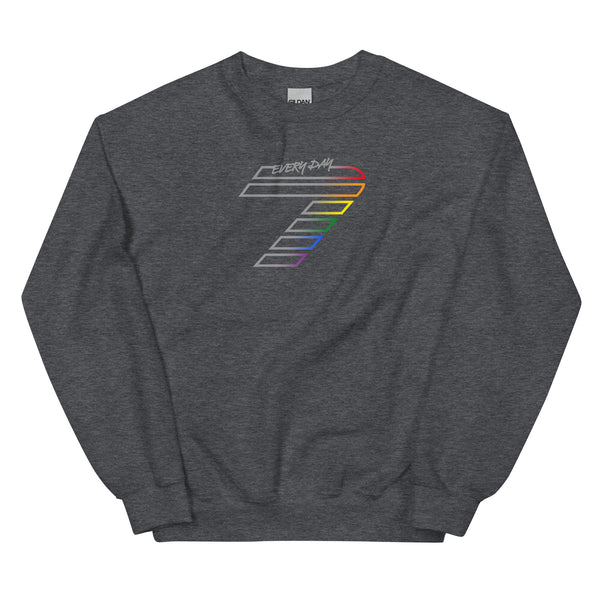 Gay Pride 7 Front Large Seven Rainbow Colors Unisex Sweatshirt
