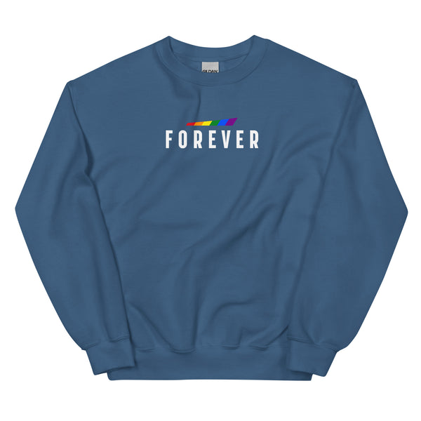 Forever Gay Pride Slanted Graphic Unisex Sweatshirt