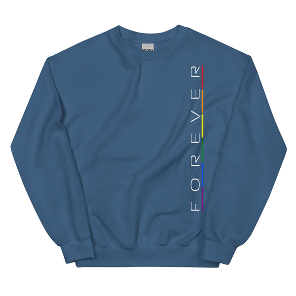 Forever Gay Pride Vertical Thin Stripe Graphic Unisex Sweatshirt