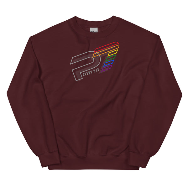 P7 Gay Pride 7 Diagonal Overlapped Logo Unisex Sweatshirt