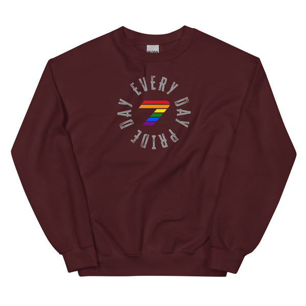 Pride Seven Every Day Gay Rainbow Colors Logo Unisex Sweatshirt