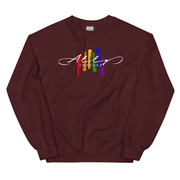 Gay Ally Forever Rainbow Strokes Unisex Sweatshirt