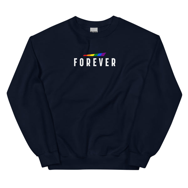 Forever Gay Pride Slanted Graphic Unisex Sweatshirt