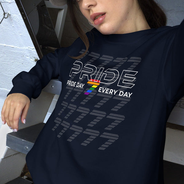 Gay Pride Day is Every Day Repetition Logo Unisex Sweatshirt