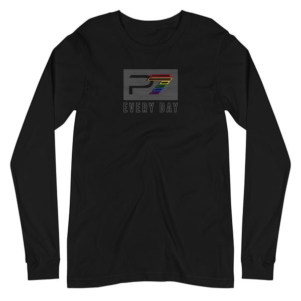 Gay Pride Striped Long Sleeve T-Shirt P7 Boxed Logo Unisex