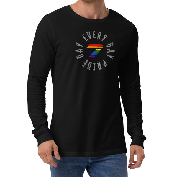 Pride Seven Every Day Gay Rainbow Colors Logo Long Sleeve Unisex T-Shirt