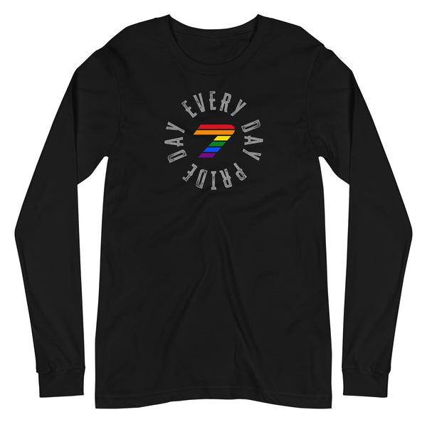 Pride Seven Every Day Gay Rainbow Colors Logo Long Sleeve Unisex T-Shirt