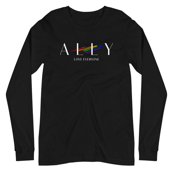 Ally Love Everyone LGBTQ+ Stylish Unisex Long Sleeve T-Shirt