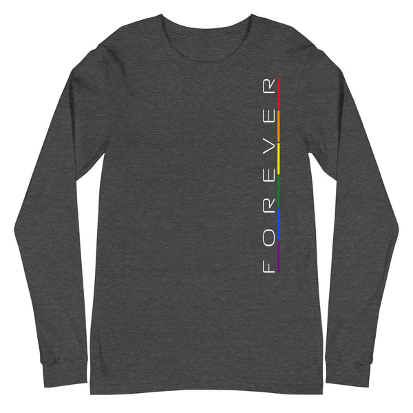 Forever Gay Pride Vertical Thin Stripe Graphic Unisex Long Sleeve T-Shirt