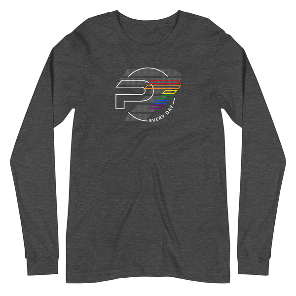 Gay Pride Outline P7 Overlapped Logo Long Sleeve Unisex T-Shirt