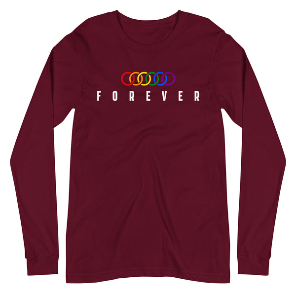 Forever Gay Pride Interlocking Circles Unisex Long Sleeve T-Shirt