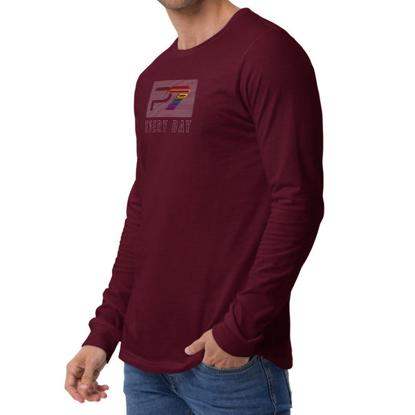 Gay Pride Striped Long Sleeve T-Shirt P7 Boxed Logo Unisex