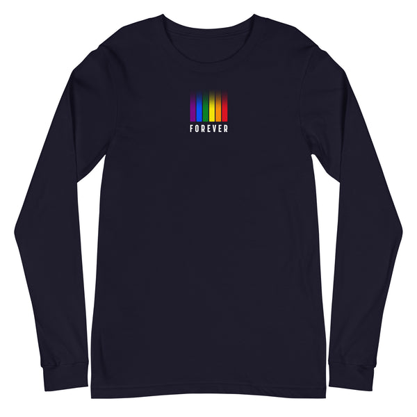 Forever Gay Pride Vertical Gradient Stripes Unisex Long Sleeve T-Shirt