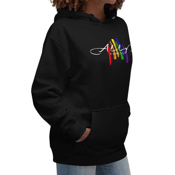 Gay Ally Forever Rainbow Strokes Unisex Hoodie