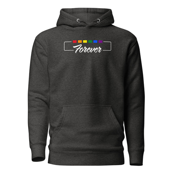 Forever Gay Pride Cursive Boxed Graphic Unisex Hoodie