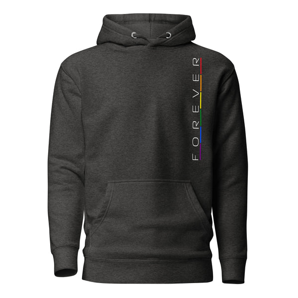 Forever Gay Pride Vertical Thin Stripe Graphic Unisex Hoodie