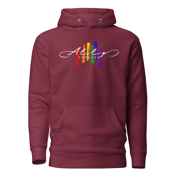 Gay Ally Forever Rainbow Strokes Unisex Hoodie