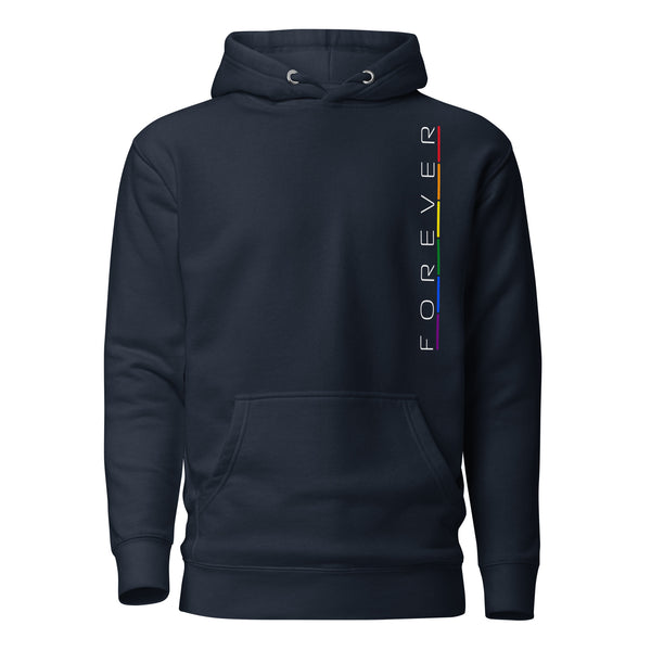 Forever Gay Pride Vertical Thin Stripe Graphic Unisex Hoodie
