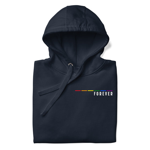 Forever Gay Pride Left Chest Graphic Unisex Hoodie