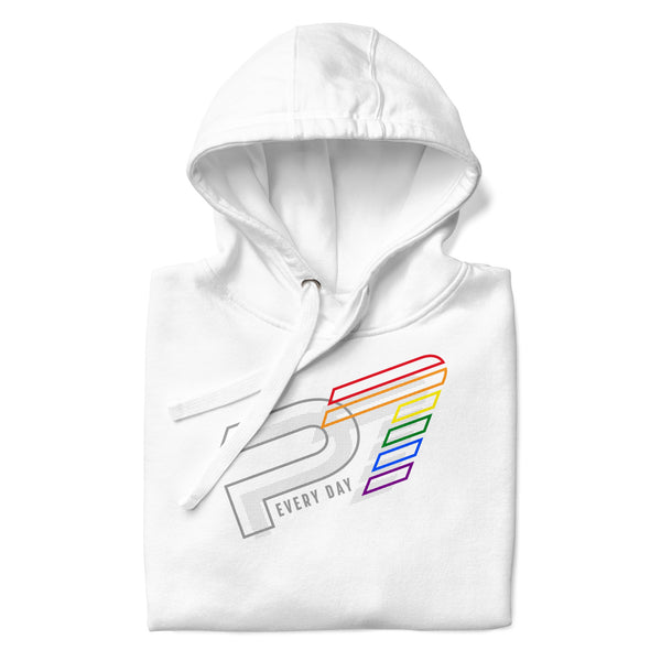 P7 Gay Pride 7 Diagonal Overlapped Logo Unisex Hoodie