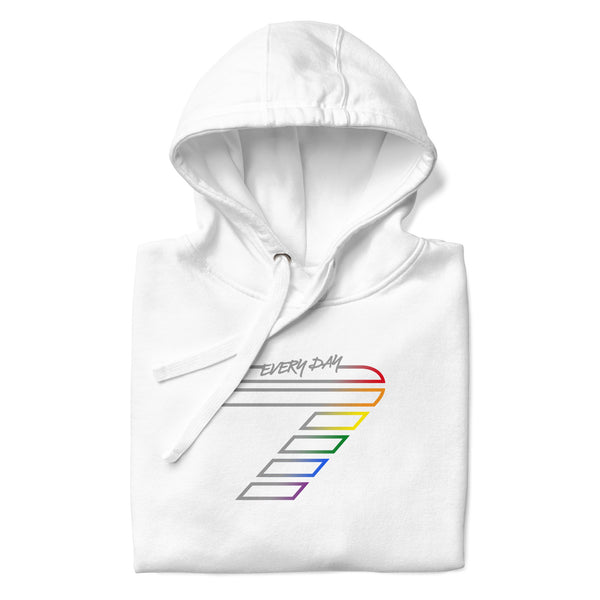 Gay Pride 7 Front Large Seven Rainbow Colors Unisex Hoodie