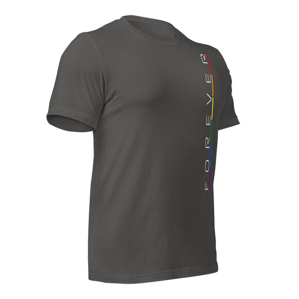 Forever Gay Pride Vertical Thin Stripe Graphic Unisex T-shirt
