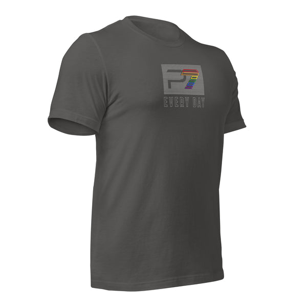 Gay Pride Striped T-shirt P7 Boxed Logo Unisex