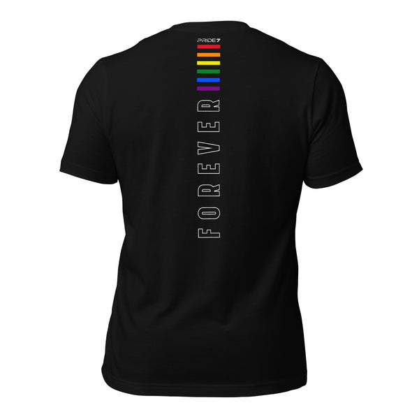 Forever Gay Pride Vertical Back Graphic Unisex T-shirt