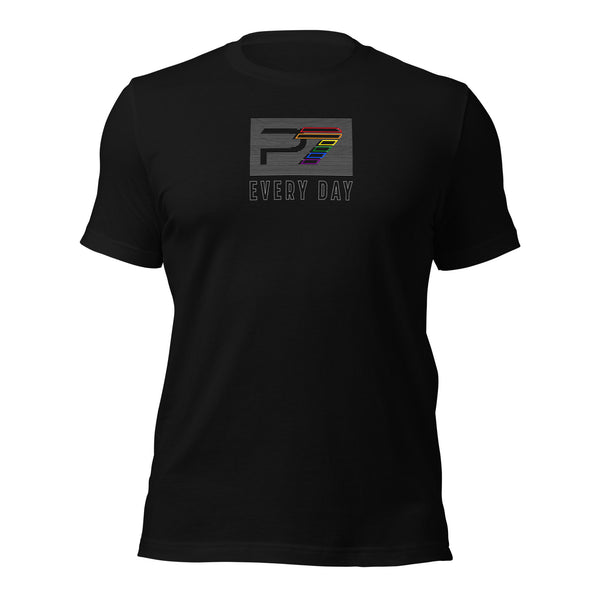 Gay Pride Striped T-shirt P7 Boxed Logo Unisex