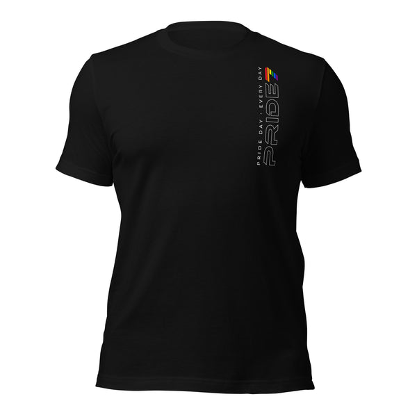Gay Pride 7 White Vertical Outline Logo Unisex T-shirt