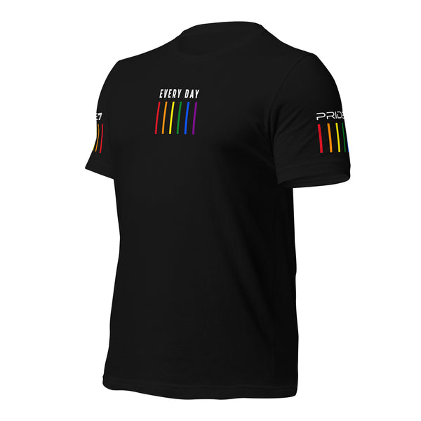 Gay Pride 7 Every Day Vertical Stripes Logo Unisex T-shirt