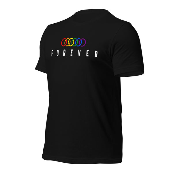 Forever Gay Pride Interlocking Circles Unisex T-shirt