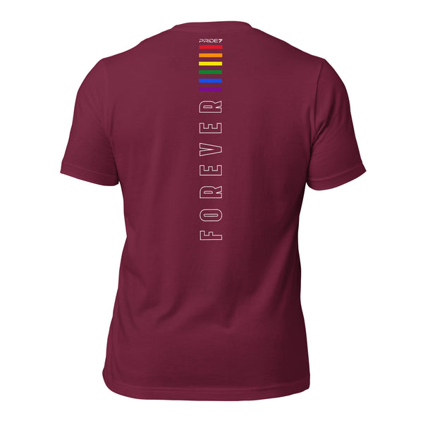 Forever Gay Pride Vertical Back Graphic Unisex T-shirt